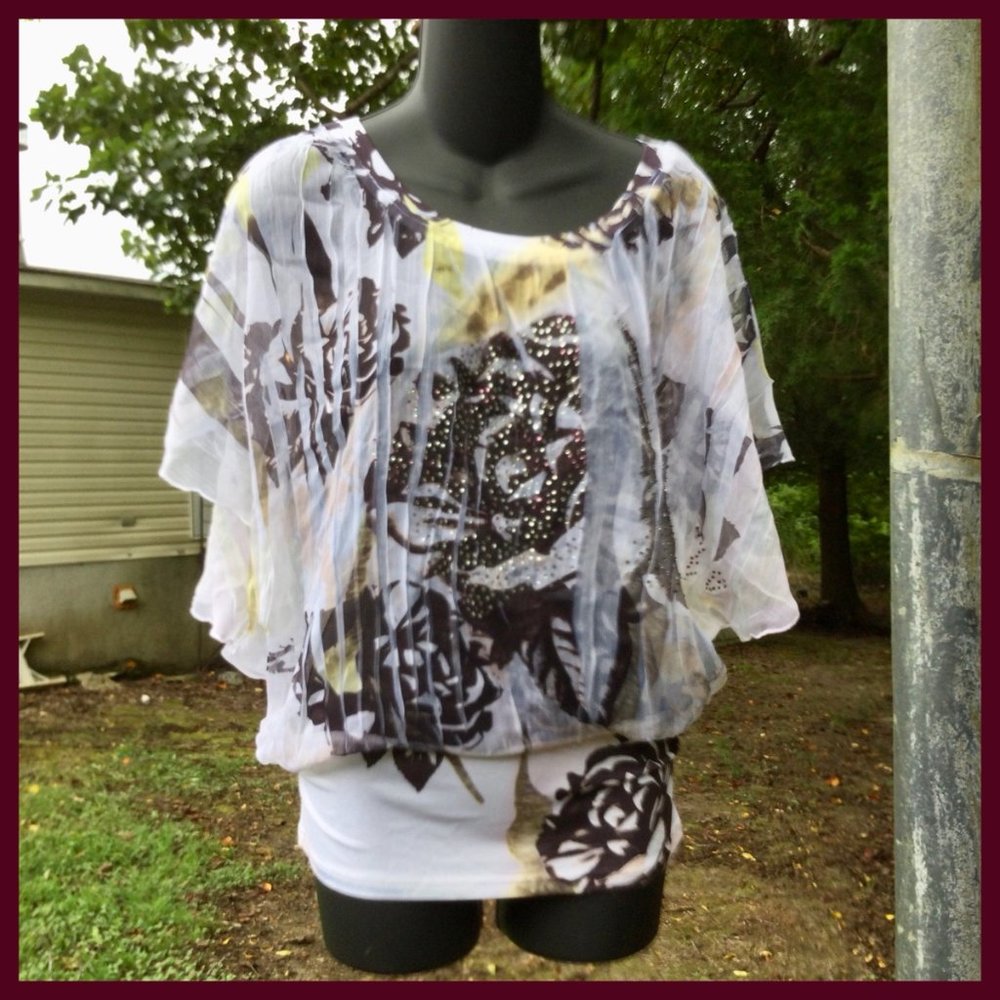 Billowy Sheer Blouse, sz L